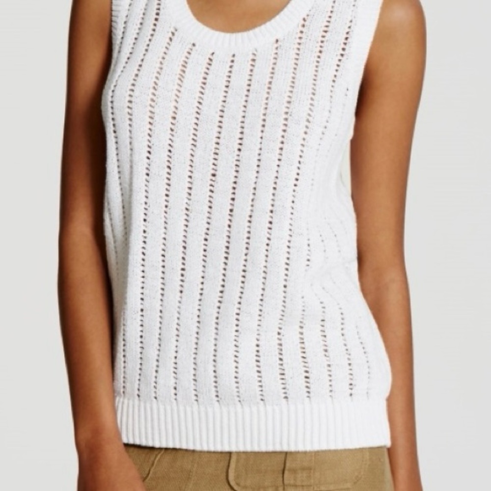 Loft White Sweater Top Size Large
